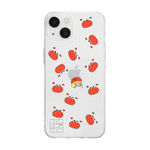 泣き蟹乃とカニ　スマホケース Soft Clear Smartphone Case