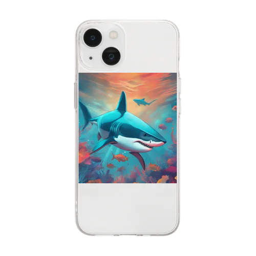 サメさん Soft Clear Smartphone Case