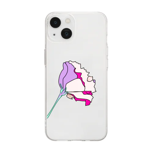 花 Soft Clear Smartphone Case