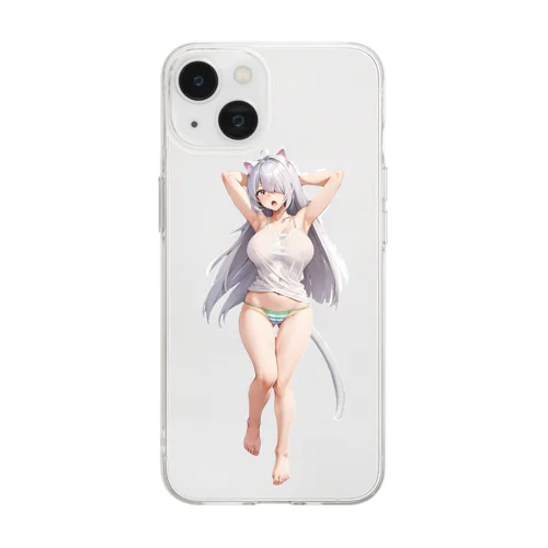 ネコミミ少女のおはようございます！ Soft Clear Smartphone Case