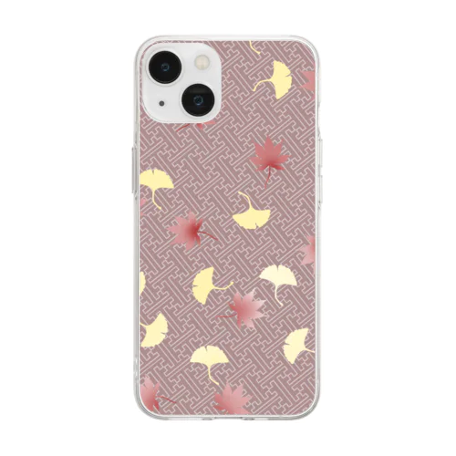 紅葉(紗綾形) Soft Clear Smartphone Case