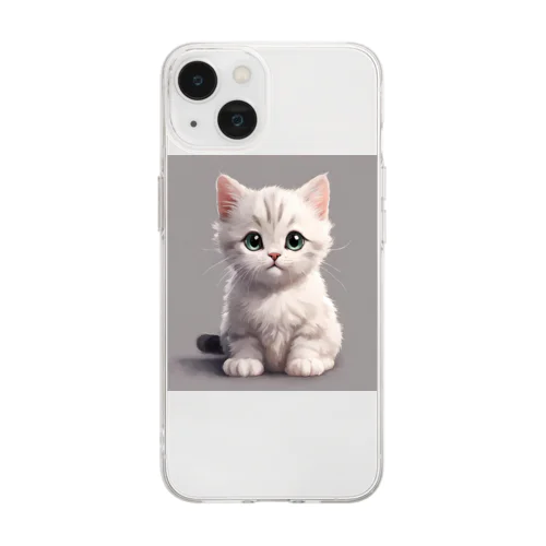 可愛い猫 Soft Clear Smartphone Case