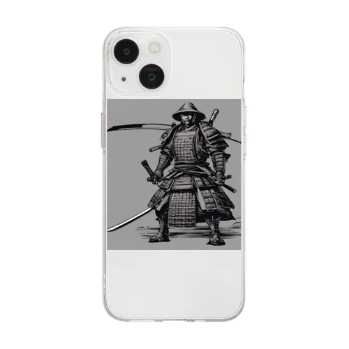 渋い 侍 Soft Clear Smartphone Case