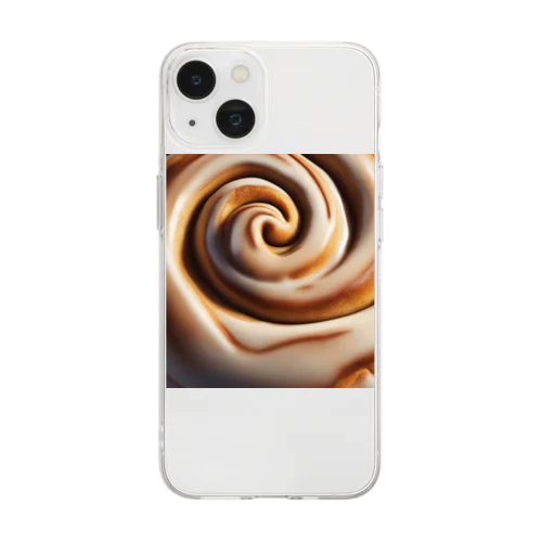 シナモンロール（Cinnamon Roll） Soft Clear Smartphone Case