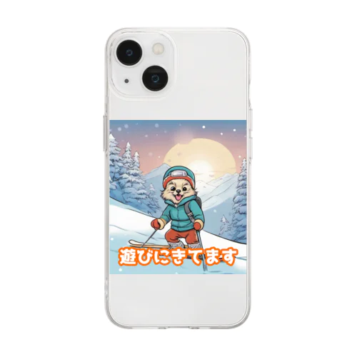 ウィンターワグワグの冬の遊び⛄ ソフトクリアスマホケース