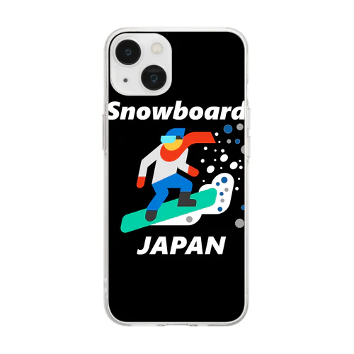 スノーボード（ snowboard ）素晴らしいボードライフをお祈りいたします。ご安全に！ ソフトクリアスマホケース