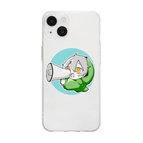 拡声器 青Ｖｅｒ． Soft Clear Smartphone Case