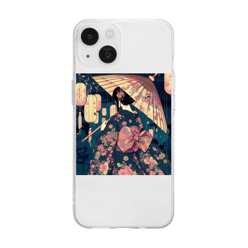 浴衣女子 Soft Clear Smartphone Case