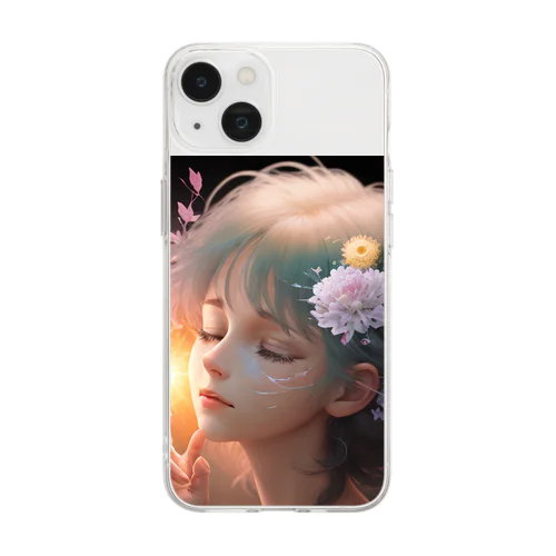 考える女性 Soft Clear Smartphone Case