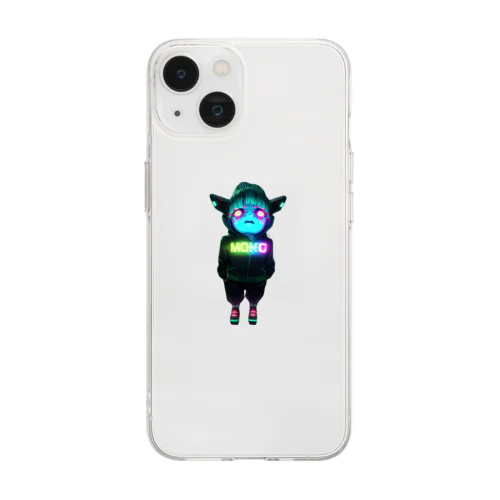 怖いキャラクターMOKOちゃん Soft Clear Smartphone Case