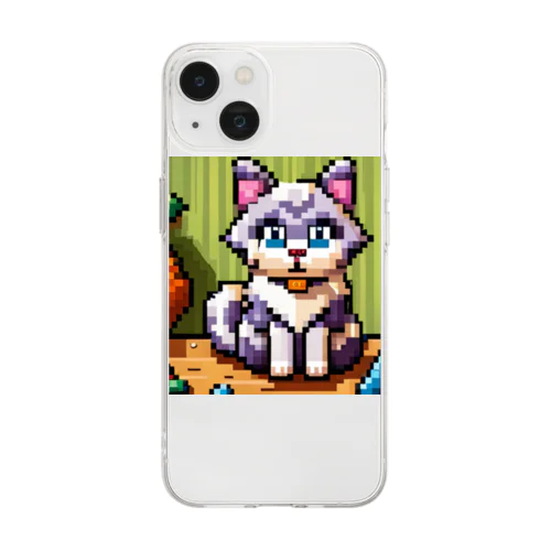 ドット絵バーマンキャット Soft Clear Smartphone Case