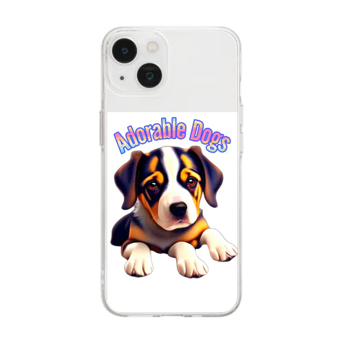 可愛い犬 Soft Clear Smartphone Case