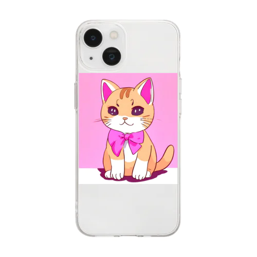 リボン猫ちゃん Soft Clear Smartphone Case