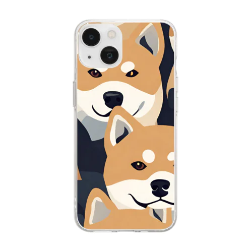 柴犬 マルチ Soft Clear Smartphone Case