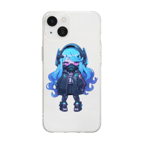 サイバーパンクgirl Soft Clear Smartphone Case