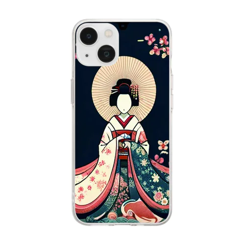 "Elegance in the Moonlight — The Grace of Traditional Japanese Attire" Soft Clear Smartphone Case