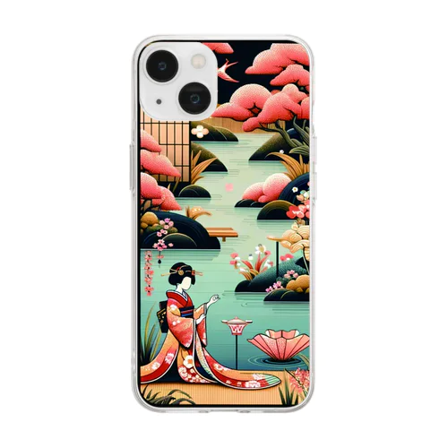 "Cherry Blossom Reverie — A Reflection of Japanese Elegance on Water" Soft Clear Smartphone Case