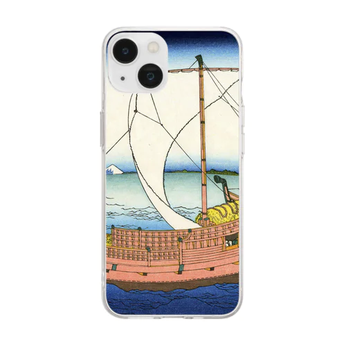 北斎「富嶽三十六景㉒　上総の海路」葛飾北斎の浮世絵 Soft Clear Smartphone Case