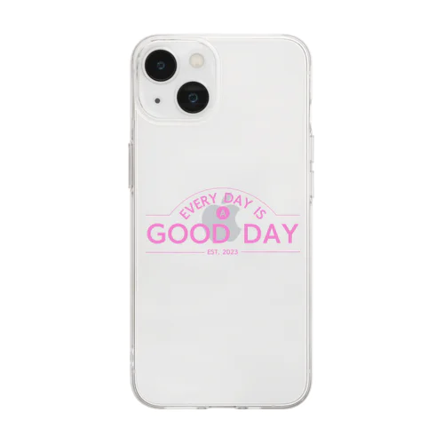 日日是好日（ピンク） Soft Clear Smartphone Case