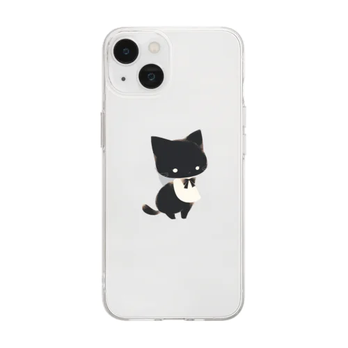 かわいいクロネコちゃん Soft Clear Smartphone Case