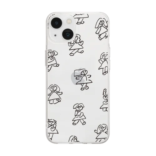 おんなのこたち Soft Clear Smartphone Case