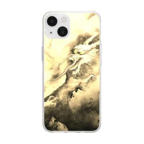 令和六年干支スマホケース　「龍」　横山大観_龍興而致雲 Soft Clear Smartphone Case