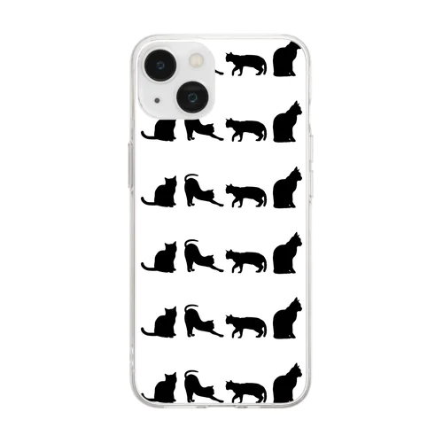 スマホケース 猫シルエット Soft Clear Smartphone Case