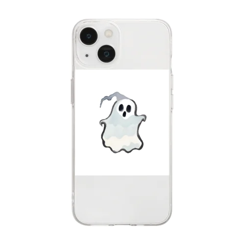 キュートなお化け Soft Clear Smartphone Case