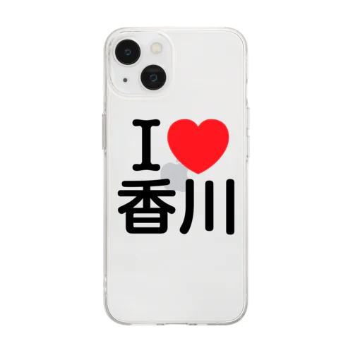 I LOVE 香川（日本語） Soft Clear Smartphone Case