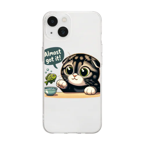 まる耳ねこのほっこり時間 Soft Clear Smartphone Case