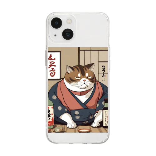 酔いどれ猫　酔雷 Soft Clear Smartphone Case