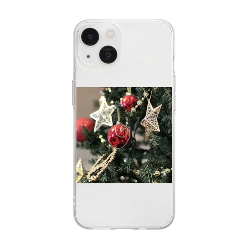 クリスマスツリーの飾り Soft Clear Smartphone Case