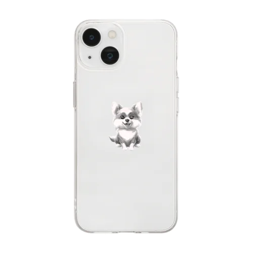 飼い主を待っている犬 Soft Clear Smartphone Case