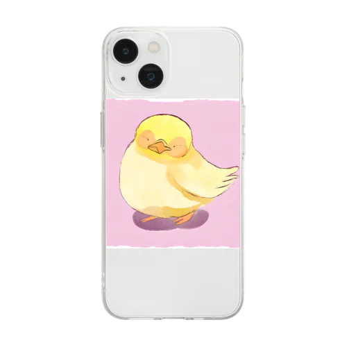 まどろみひよこグッズ Soft Clear Smartphone Case