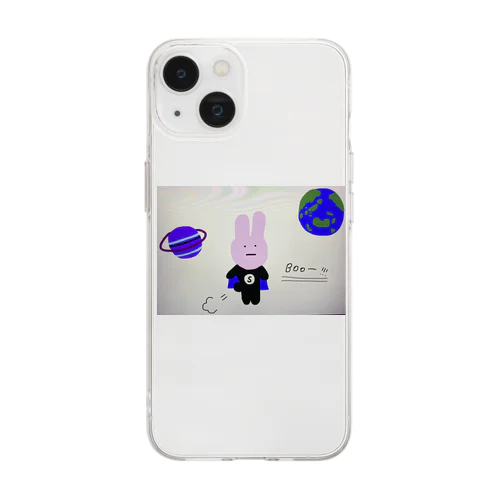 うさぎと宇宙 Soft Clear Smartphone Case