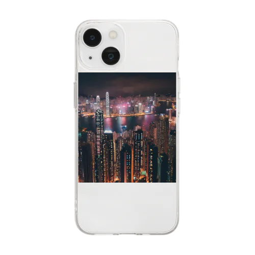 香港の夜景グッズ Soft Clear Smartphone Case