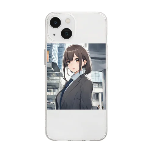 外回りOL Soft Clear Smartphone Case