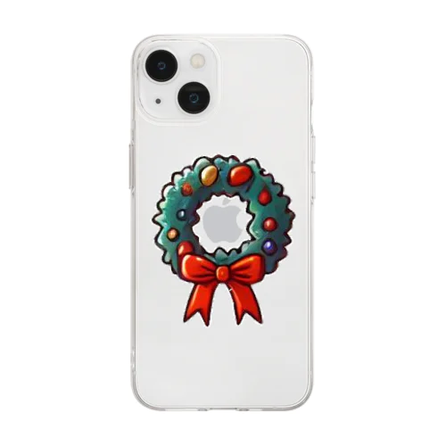 クリスマスリース🎄✨ Soft Clear Smartphone Case