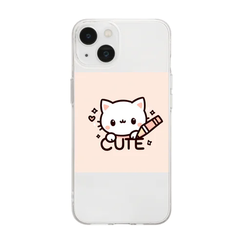 Cut 猫 Soft Clear Smartphone Case