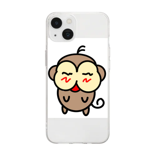 お猿 Soft Clear Smartphone Case