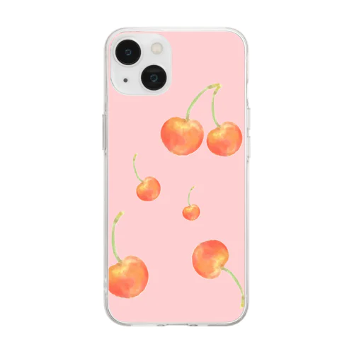 さくらんぼ Soft Clear Smartphone Case