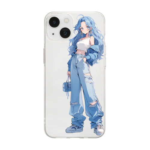 Pastel Girls "Blue" Soft Clear Smartphone Case