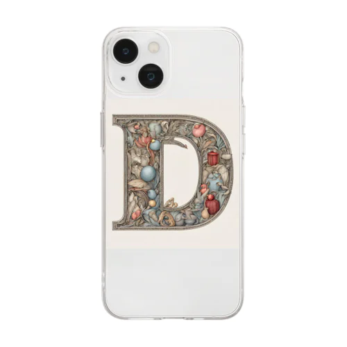 幸運アルファベット　D Soft Clear Smartphone Case