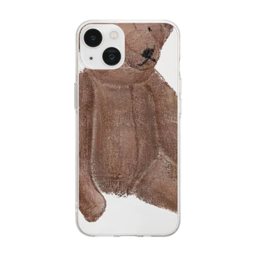 Lovely bear。brown bear Soft Clear Smartphone Case