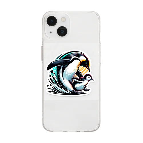 ペンギンステッカー Soft Clear Smartphone Case