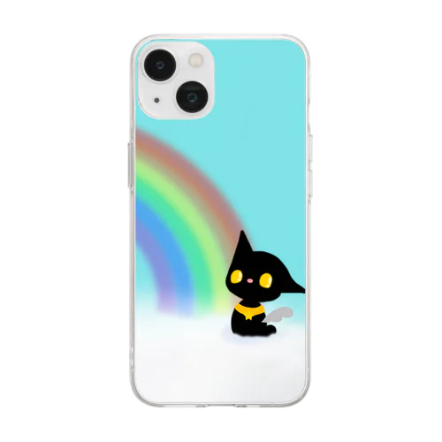 ネコ天使ノア「虹が見れた!」 Soft Clear Smartphone Case