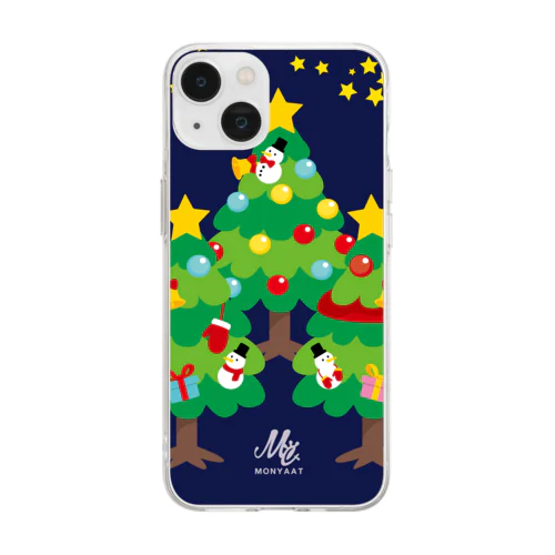森さんのクリスマスツリー Soft Clear Smartphone Case