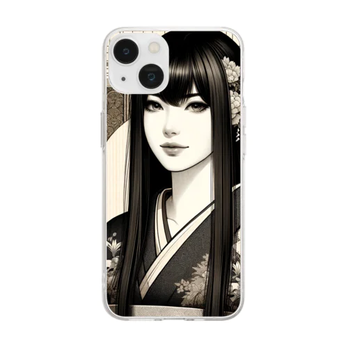 和風美人2 Soft Clear Smartphone Case