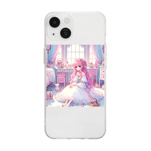 ふわふわドレスの女の子 Soft Clear Smartphone Case