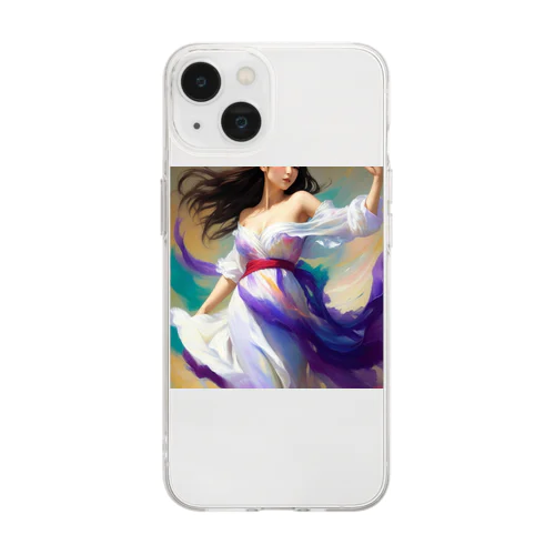 エーテルの踊り手 - Ethereal Elegance Soft Clear Smartphone Case